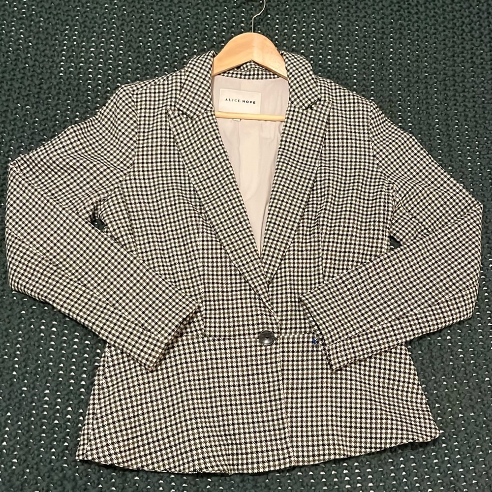 ALICE HOPE Women's Plaid Blazer, Size Medium